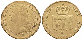 FRANCIA Luigi XVI (1774-1793) Doppio luigi 1787 K - Gad. 363 AU (g 15,12) RR Screpolatura al D/
qBB