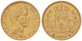 FRANCIA Charles X (1824-1830) 40 Francs 1830 A - KM 721; Gad. 1105 AU (g 12,92)
BB+