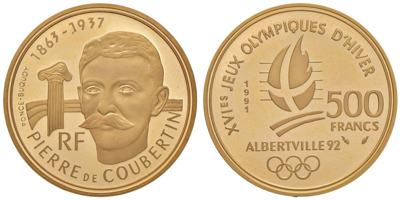 FRANCIA 500 Francs 1991 Jeux Olympiques d’Hiver Albertville 92 - KM 1000 AU (g 1...