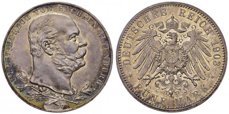 GERMANIA Sassonia Altenburg - Ernst I (1853-1908) 5 Marchi 1903 Cinquantenario -...