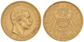 GERMANIA Prussia - Wilhelm II (1888-1918) 20 Mark 1900 A - KM 521 AU (g 7,94)
SPL