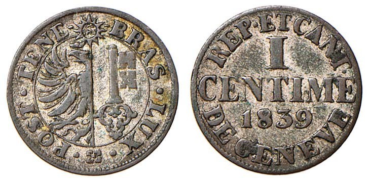 SVIZZERA Ginevra - Centime 1839 - HMZ2 2-370a CU (g 0,60)
BB