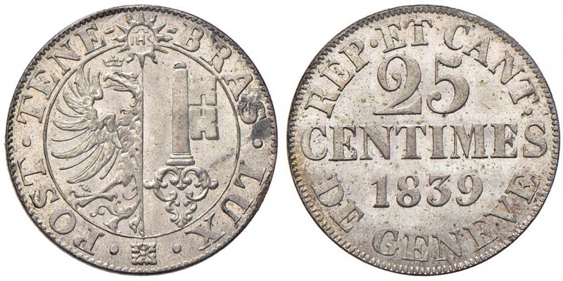 SVIZZERA Ginevra - 25 Centimes 1839 - HMZ2 2-365a MI (g 4,32)
qFDC