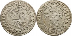 Sigismund I Old
POLSKA/ POLAND/ POLEN/ LITHUANIA/ LITAUEN

Zygmunt I Stary. Grosz (Groschen) 1538, Gdansk / Danzig 

Końcówka napisu PRVS.Dużo po...