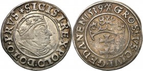 Sigismund I Old
POLSKA/ POLAND/ POLEN/ LITHUANIA/ LITAUEN

Zygmunt I Stary. Grosz (Groschen) 1539, Gdansk / Danzig 

Kolorowa patyna.Kopicki 7323...
