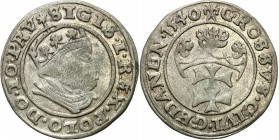 Sigismund I Old
POLSKA/ POLAND/ POLEN/ LITHUANIA/ LITAUEN

Zygmunt I Stary. Grosz (Groschen) 1540, Gdansk / Danzig 

Końcówka napisu PRV.Resztki ...