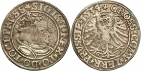 Sigismund I Old
POLSKA/ POLAND/ POLEN/ LITHUANIA/ LITAUEN

Zygmunt I Stary. Grosz (Groschen) 1534, Torun 

Końcówka napisu PRVSS/PRVSSIE.Patyna.K...
