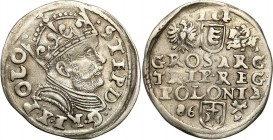 COLLECTION of Polish 3 grosze
POLSKA/ POLAND/ POLEN/ LITHUANIA/ LITAUEN

Stefan Batory. Trojak 3 Grosze (Groschen) 1586, Poznan 

Na awersie duża...