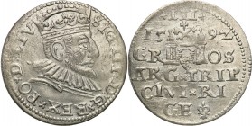 COLLECTION of Polish 3 grosze
POLSKA/ POLAND/ POLEN/ LITHUANIA/ LITAUEN

Zygmunt III Waza. Trojak 3 Grosze (Groschen) 1592, Riga 

Rzadsza odmian...