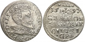 COLLECTION of Polish 3 grosze
POLSKA/ POLAND/ POLEN/ LITHUANIA/ LITAUEN

Zygmunt III Waza. Trojak 3 Grosze (Groschen) 1597, Riga 

Dużo połysku, ...