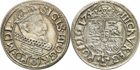 Sigismund III Vasa 
POLSKA/ POLAND/ POLEN/ LITHUANIA/ LITAUEN

Zygmunt III Waza. 3 krucierze 1617, Krakow /Cracow 

Patyna. Lekkie przetarcie na ...
