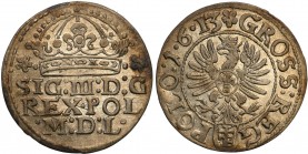 Sigismund III Vasa 
POLSKA/ POLAND/ POLEN/ LITHUANIA/ LITAUEN

Zygmunt III Waza. Grosz (Groschen) 1613, Krakow /Cracow 

Menniczy egzemplarz z de...
