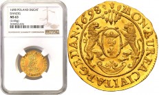 Augustus II the Strong 
POLSKA/POLAND/POLEN/SACHSEN/FRIEDRICH AUGUST I/AUGUST DER STARKE

August II Mocny. Ducat (Dukaten) 1698, Gdansk / Danzig NG...