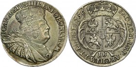 Augustus III the Sas 
POLSKA/POLAND/POLEN/SACHSEN/FRIEDRICH AUGUST II

August III Sas. Ort (18 Grosz (Groschen)) 1756 Leipzig 

Duże popiersie kr...