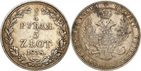 Poland XIX century / Russia 
POLSKA/ POLAND/ POLEN/ RUSSIA/ RUSSLAND/ РОССИЯ

Poland XIX w./Russia. Nicholas I. 3/4 rubla = 5 zloty 1838, Warszawa ...