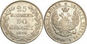 Poland XIX century / Russia 
POLSKA/ POLAND/ POLEN/ RUSSIA/ RUSSLAND/ РОССИЯ

Poland XIX w./Russia. Nicholas I. 25 Kopek (kopeck) = 50 Grosz (Grosc...