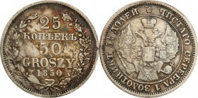 Poland XIX century / Russia 
POLSKA/ POLAND/ POLEN/ RUSSIA/ RUSSLAND/ РОССИЯ

Poland XIX w./Russia. Nicholas I. 25 Kopek (kopeck) = 50 Grosz (Grosc...