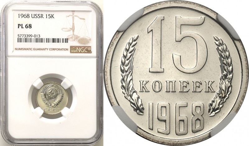 Russia 
RUSSIA/ RUSSLAND/ РОССИЯ

Russia, ZSRR. 15 Kopek (kopeck) 1968 NGC PL...