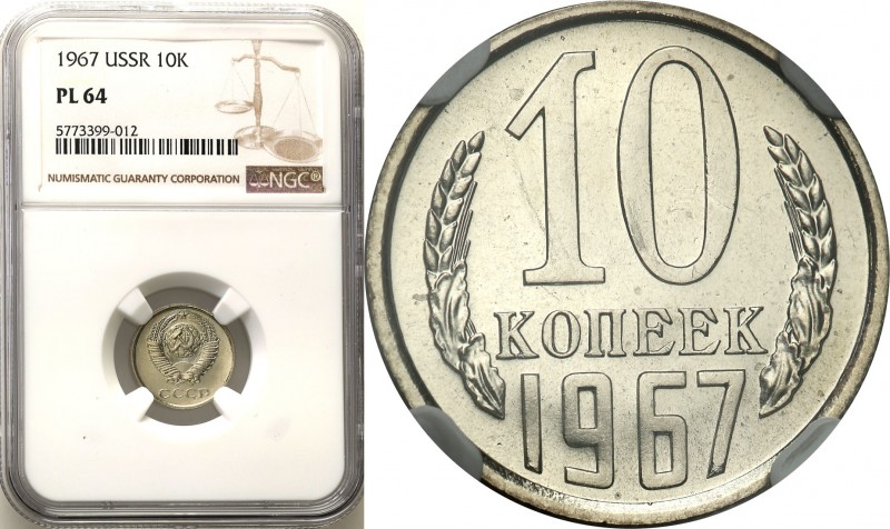 Russia 
RUSSIA/ RUSSLAND/ РОССИЯ

Russia, ZSRR. 10 Kopek (kopeck) 1967 NGC PL...