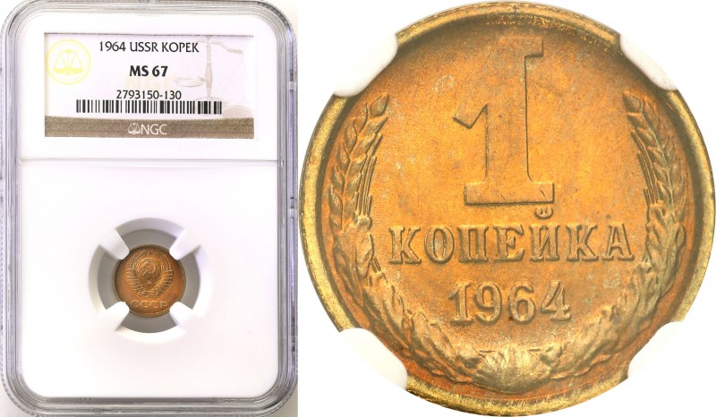 Russia 
RUSSIA/ RUSSLAND/ РОССИЯ

Russia, ZSRR. Kopek (kopeck) 1964 NGC MS67 ...