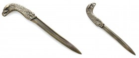 Historical objects
POLSKA/ POLAND/ POLEN / POLOGNE / POLSKO

Paper knife, early 20th century, brass 

Uchwyt w kształcie głowy Orła, cyzelowany. ...