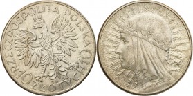 Poland II Republic
POLSKA/ POLAND/ POLEN / POLOGNE / POLSKO

II RP. 10 zlotych 1932 Women Head (ze znakiem) SKRĘTKA 

Skręka około 40 stopni.Rzad...