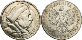 Poland II Republic
POLSKA/ POLAND/ POLEN / POLOGNE / POLSKO

II RP. 10 zlotych 1933 Sobieski 

Przetarte tło.Parchimowicz 121

Details: 22,10 g...