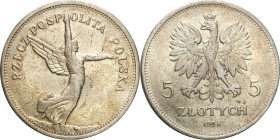 Poland II Republic
POLSKA/ POLAND/ POLEN / POLOGNE / POLSKO

II RP. 5 zlotych 1928 Nike the mint mark 

Wariant ze znakiem mennicy.Patyna, przecz...