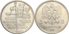 Poland II Republic
POLSKA/ POLAND/ POLEN / POLOGNE / POLSKO

II RP. 5 zlotych 1930 Sztandar 

W dużej mierze zachowany połysk menniczy. Bardzo ła...