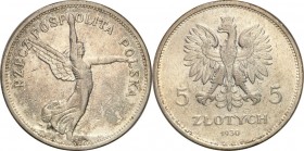 Poland II Republic
POLSKA/ POLAND/ POLEN / POLOGNE / POLSKO

II RP. 5 zlotych 1930 Nike - Rare Date 

Rzadki i ceniony przez kolekcjonerów roczni...