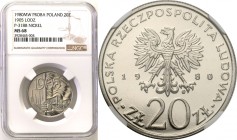 Probe coins Polish People Republic (PRL) and Poland
POLSKA / POLAND / POLEN / PATTERN / PROBE / PROBA

PRL. PROBE Nickel 20 zlotych 1980 Łódź NGC M...