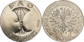 Probe coins Polish People Republic (PRL) and Poland
POLSKA / POLAND / POLEN / PATTERN / PROBE / PROBA

PRL. PROBE Nickel 10 zlotych 1971 FAO fiat p...
