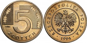 Probe coins Polish People Republic (PRL) and Poland
POLSKA / POLAND / POLEN / PATTERN / PROBE / PROBA

III RP. PROBE Nickel 5 zlotych 1994 

Pięk...