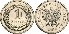 Probe coins Polish People Republic (PRL) and Poland
POLSKA / POLAND / POLEN / PATTERN / PROBE / PROBA

III RP. PROBE Nickel 1 zloty 1990 

Piękny...