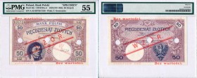 Banknotes
POLSKA / POLAND / POLEN / POLSKO / POLOGNE

PATTERN / WZOR 50 zlotych 1919 Kościuszko seria A.42 - RARE R7 PMG 55 

Seria A.42, numerac...