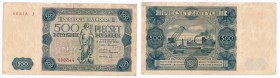 Banknotes
POLSKA / POLAND / POLEN / POLSKO / POLOGNE

500 zlotych 1947 seria J 

Wielokrotne złamania. Przybrudzenia. Rzadki banknot.Lucow 1229 (...