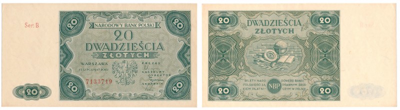 Banknotes
POLSKA / POLAND / POLEN / POLSKO / POLOGNE

20 zlotych 1947 seria B...