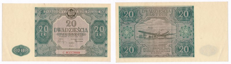 Banknotes
POLSKA / POLAND / POLEN / POLSKO / POLOGNE

20 zlotych 1946 seria C...