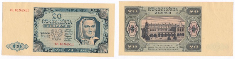 Banknotes
POLSKA / POLAND / POLEN / POLSKO / POLOGNE

20 zlotych 1948 seria C...