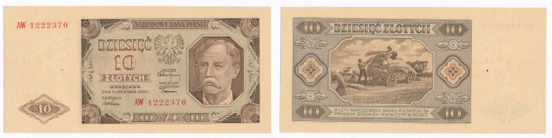 Banknotes
POLSKA / POLAND / POLEN / POLSKO / POLOGNE

10 zlotych 1948 seria A...