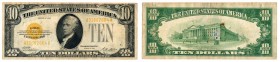 Banknotes
WORLD BANKNOTES / PALESTINE / IRAQ / USA

United States / USA. 10 $ dollars 1928 Gold Certificate, seria A 

Podpisy Woods, Mellon.Złam...