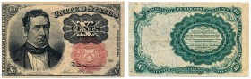 Banknotes
WORLD BANKNOTES / PALESTINE / IRAQ / USA

United States / USA. 10 cents 1866 Fractional Currency, Red Seal 5 emisja (1874-1876) 

Złama...