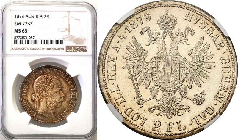 Austria
WORLD COINS

Austria, Franz Joseph I. 2 floreny 1879, Wiedeń NGC MS63...