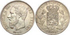 Belgium
WORLD COINS

Belgia, Leopold. 5 francs 1870, Bruksela 

Ładny egzemplarz. Sporo połysku w tle, patyna.

Details: 24,97 g Ag 
Condition...