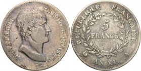 France
WORLD COINS

France. 5 francs AN XI (1802-1803) A, Paris 

Patyna.Gadoury 577

Details: 24,77 g Ag 
Condition: 3 (VF)