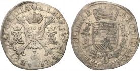 Netherlands
WORLD COINS

Netherlands, Brabant. Albert & Isabela (1598-1621). Patagon b.d. 

Dużo połysku w tle, dobre detale. Ładny egzemplarz ja...