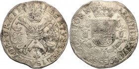 Netherlands
WORLD COINS

Netherlands. Albert & Isabela (1598-1621). Patagon b.d., Tournai-Doornik 

Delikatny połysk w tle. Końcówka blachy. Przy...