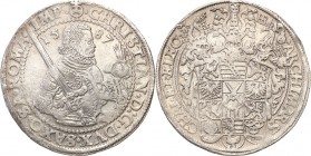 Germany / Prussia
WORLD COINS

Germany, Saxony. Krystian I (1586-1591). Taler (Thaler) 1587 HB, Dresden 

Aw: Popiersie z mieczem w prawo, po bok...