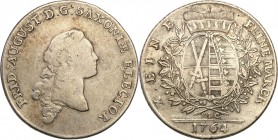 Germany / Prussia
WORLD COINS

Germany, Saxony. Taler (Thaler) Frederick Augustus III (1763-1806). 1764, Dresden EDC, Dresden 

Patyna, wytarcia....