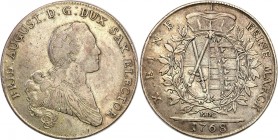 Germany / Prussia
WORLD COINS

Germany, Saxony. Frederick Augustus III (1763-1806). Taler (Thaler) 1768 EDC, Dresden 

Awers lekko przetarty, rew...